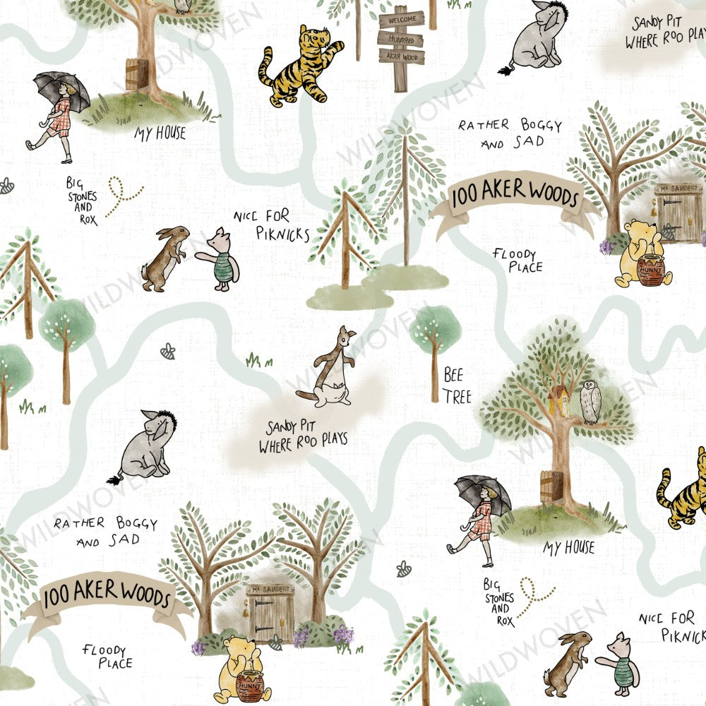 100 Acre Map print swatch