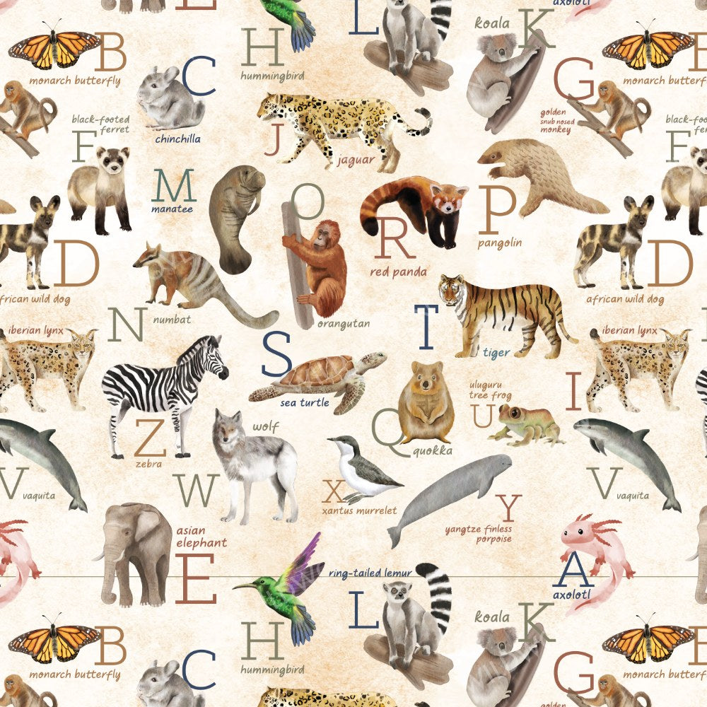 Endangered Animals Alphabet print swatch