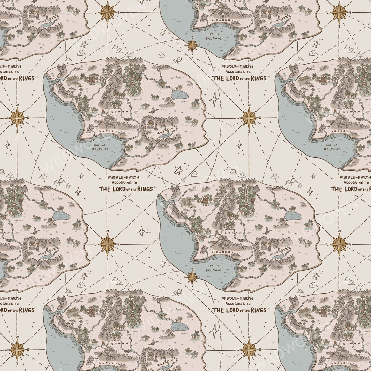 Tiny Maps print swatch