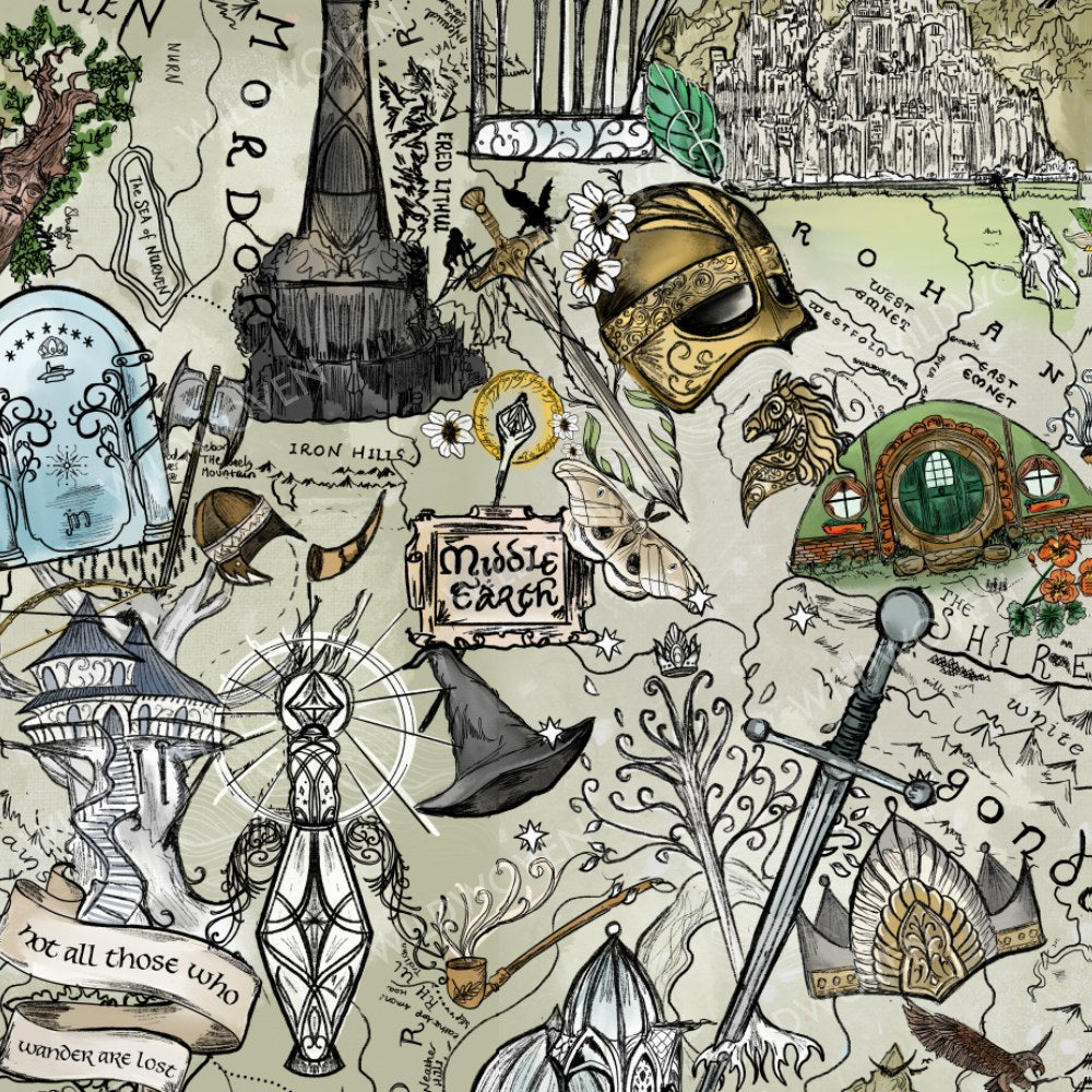 Map of Middle-earth™ print swatch