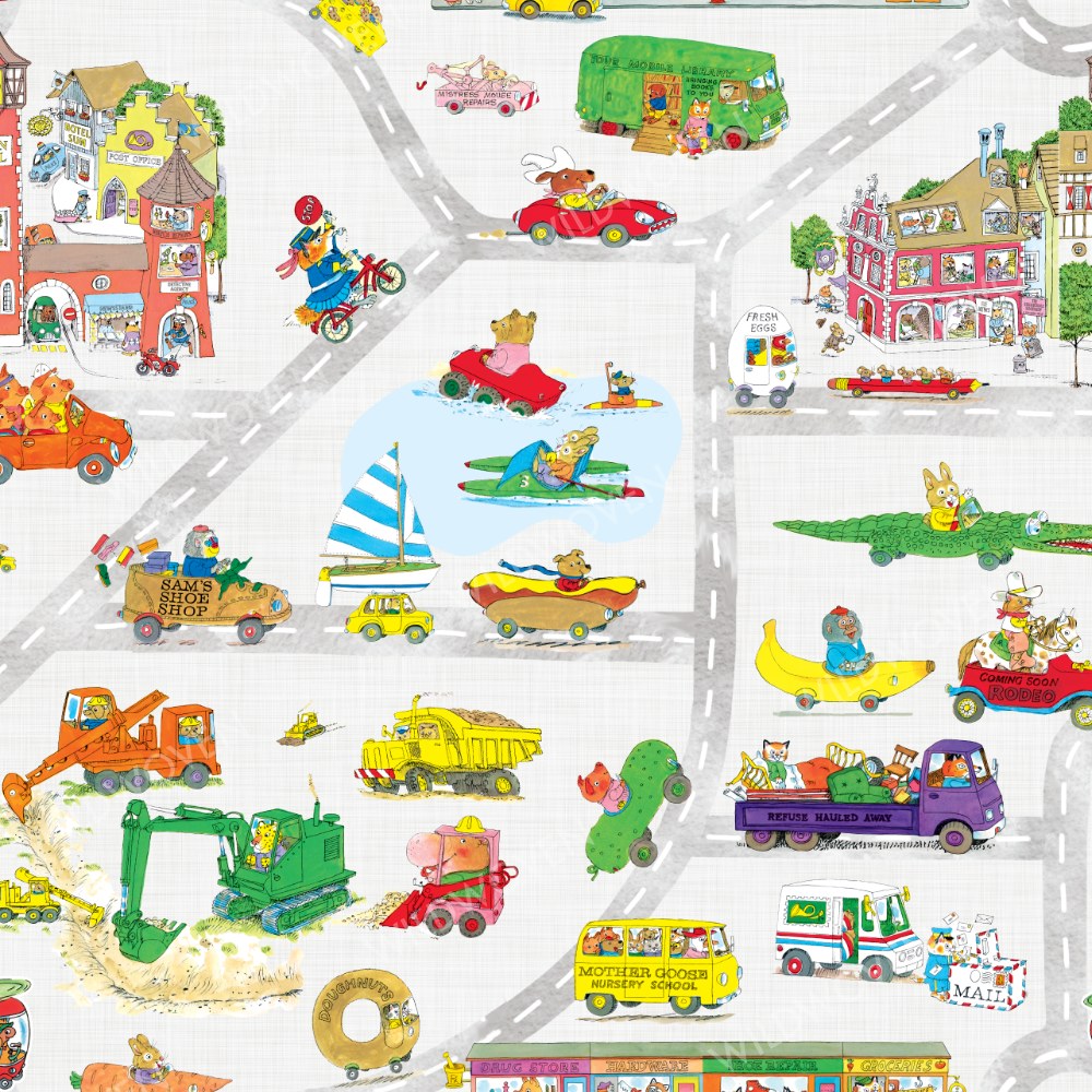 Richard Scarry's Busyworld™ Busytown Map print swatch