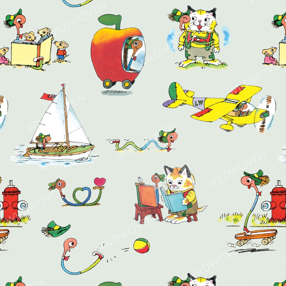 Richard Scarry's Busyworld™ Lowly Worm print swatch