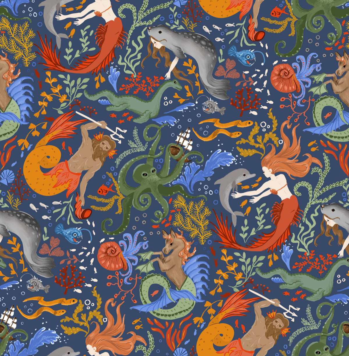 Under the Seaologie print swatch