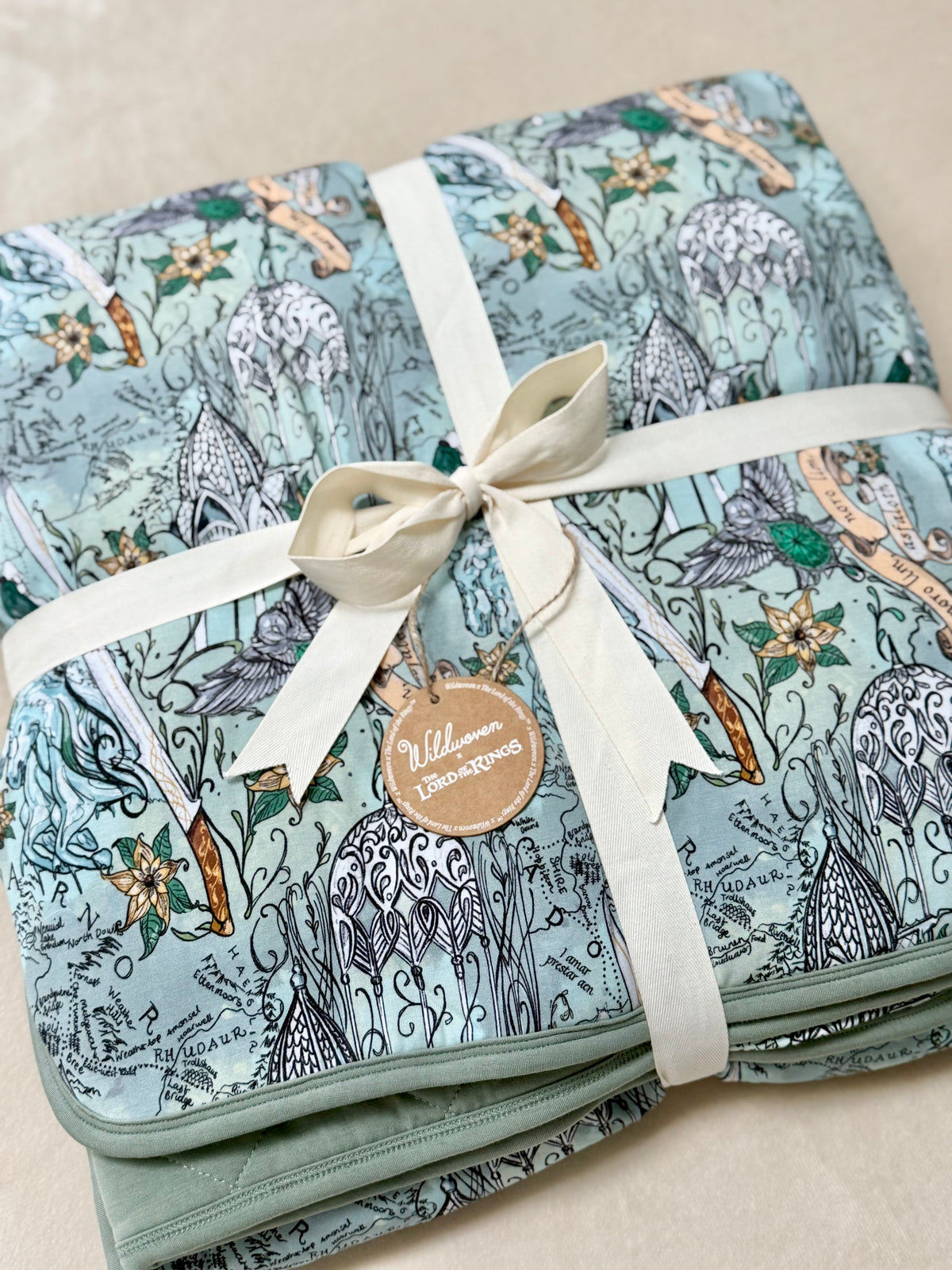 The Lord of the Rings™ Map of Rivendell™ Quilted Oversized Blanket
