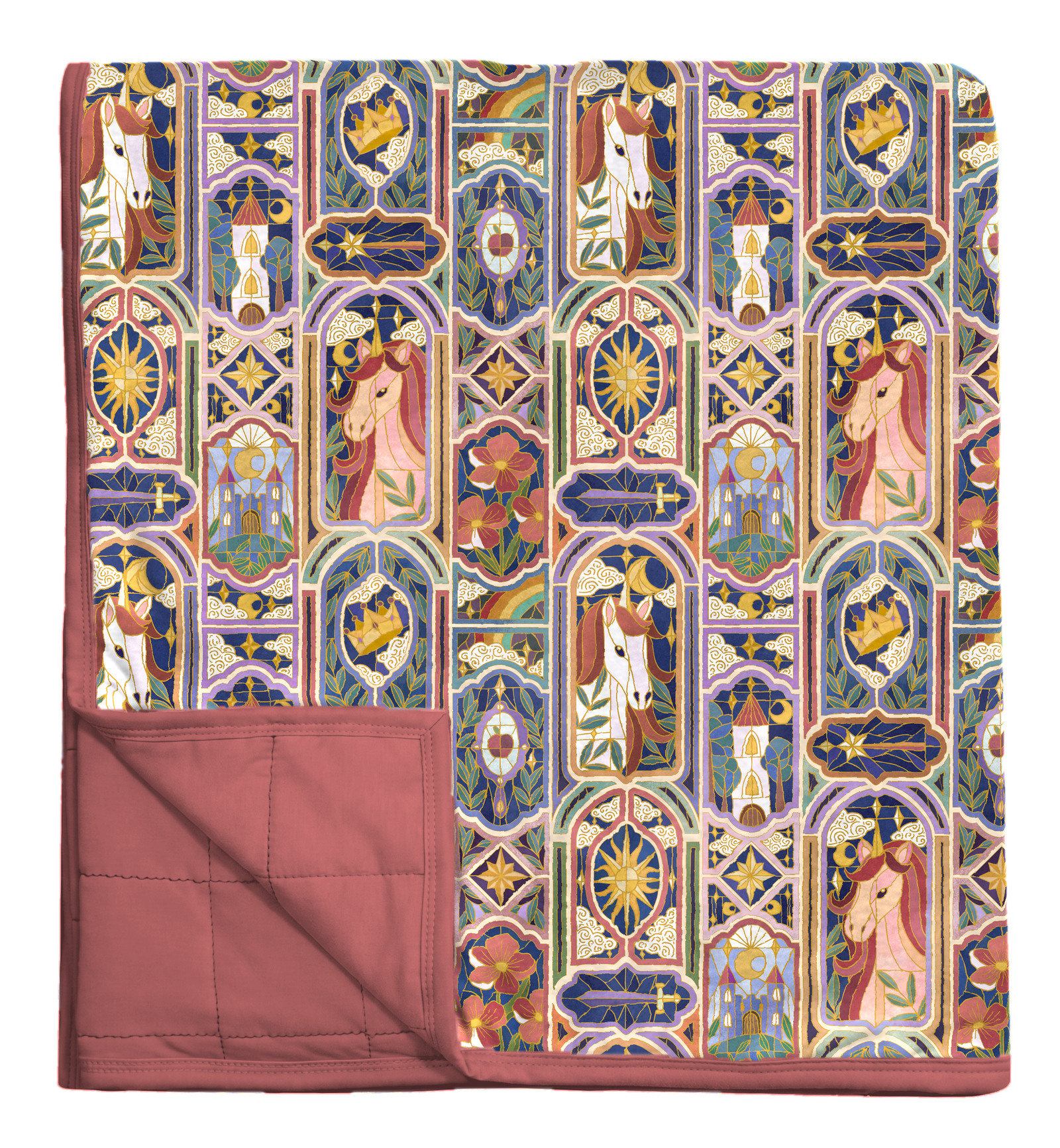 Quilted Oversized Blanket in Fairytale Windows