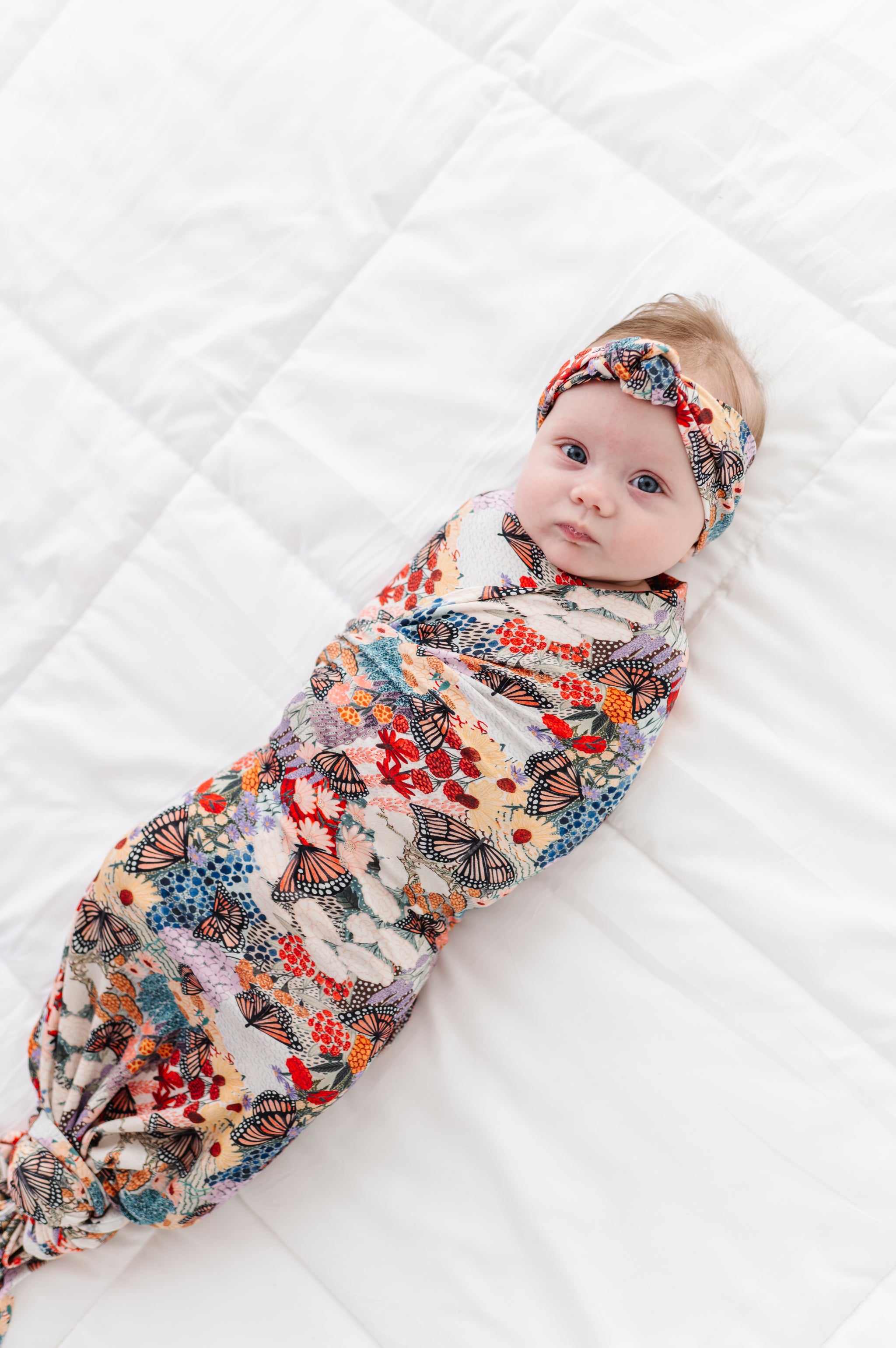 Swaddle Set in Monarch Meadows