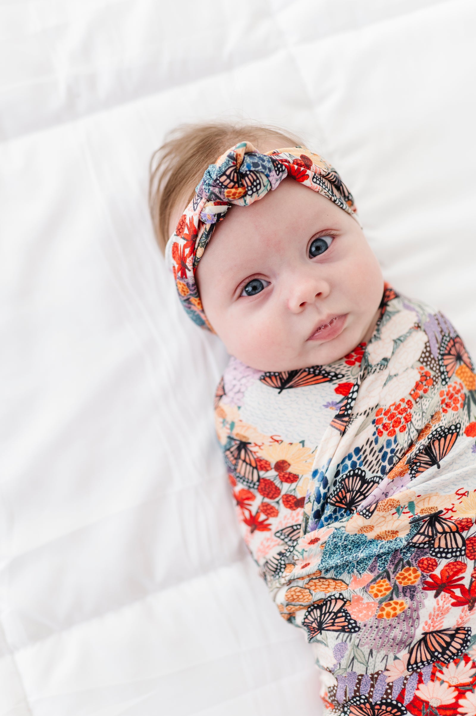 Swaddle Set in Monarch Meadows
