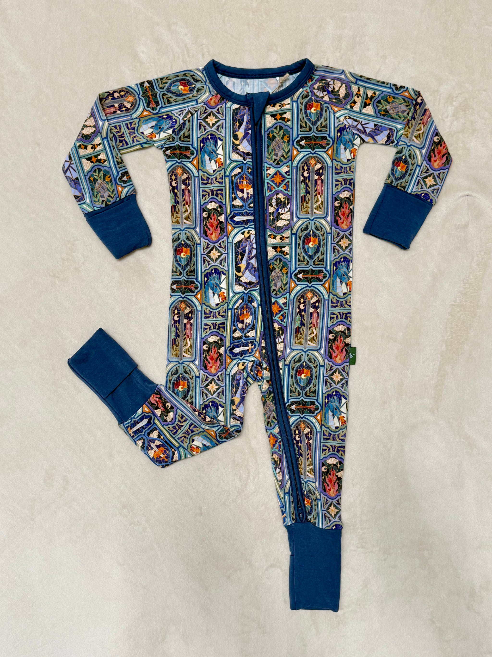 Zip Romper in Knightime Windows