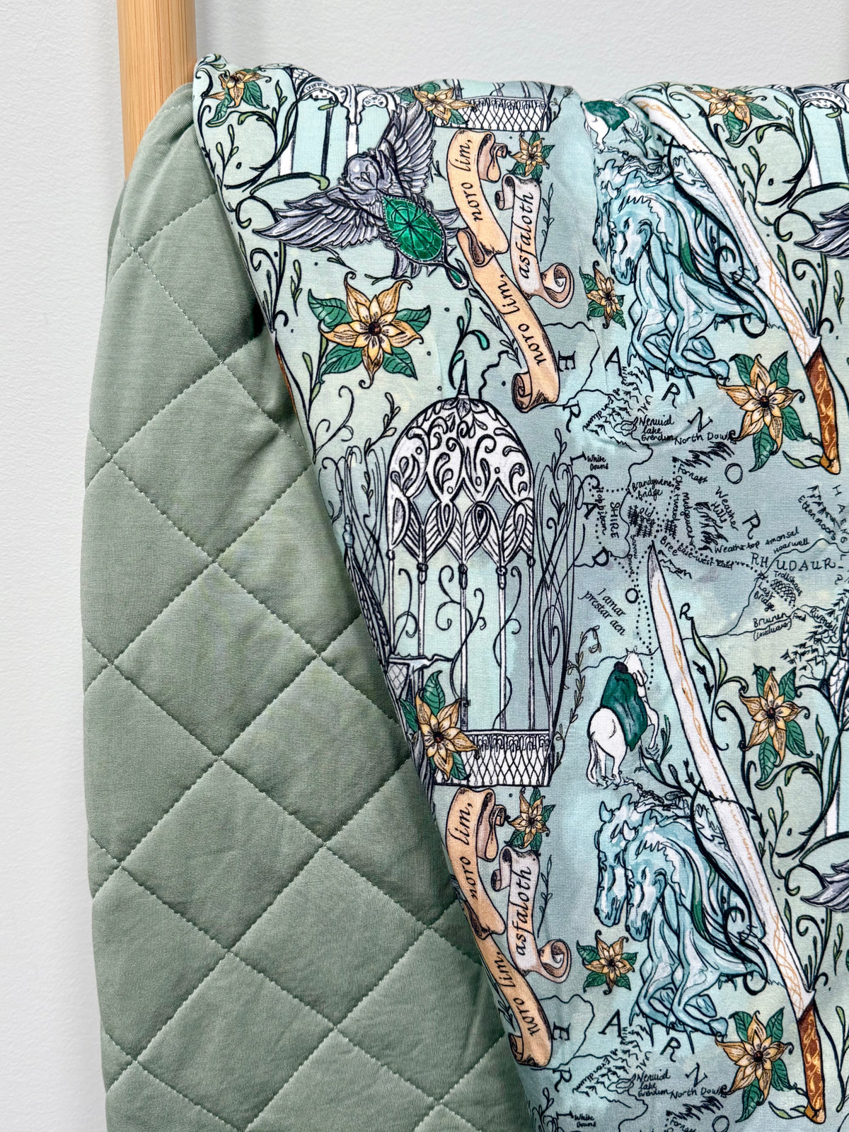 The Lord of the Rings™ Map of Rivendell™ Quilted Oversized Blanket
