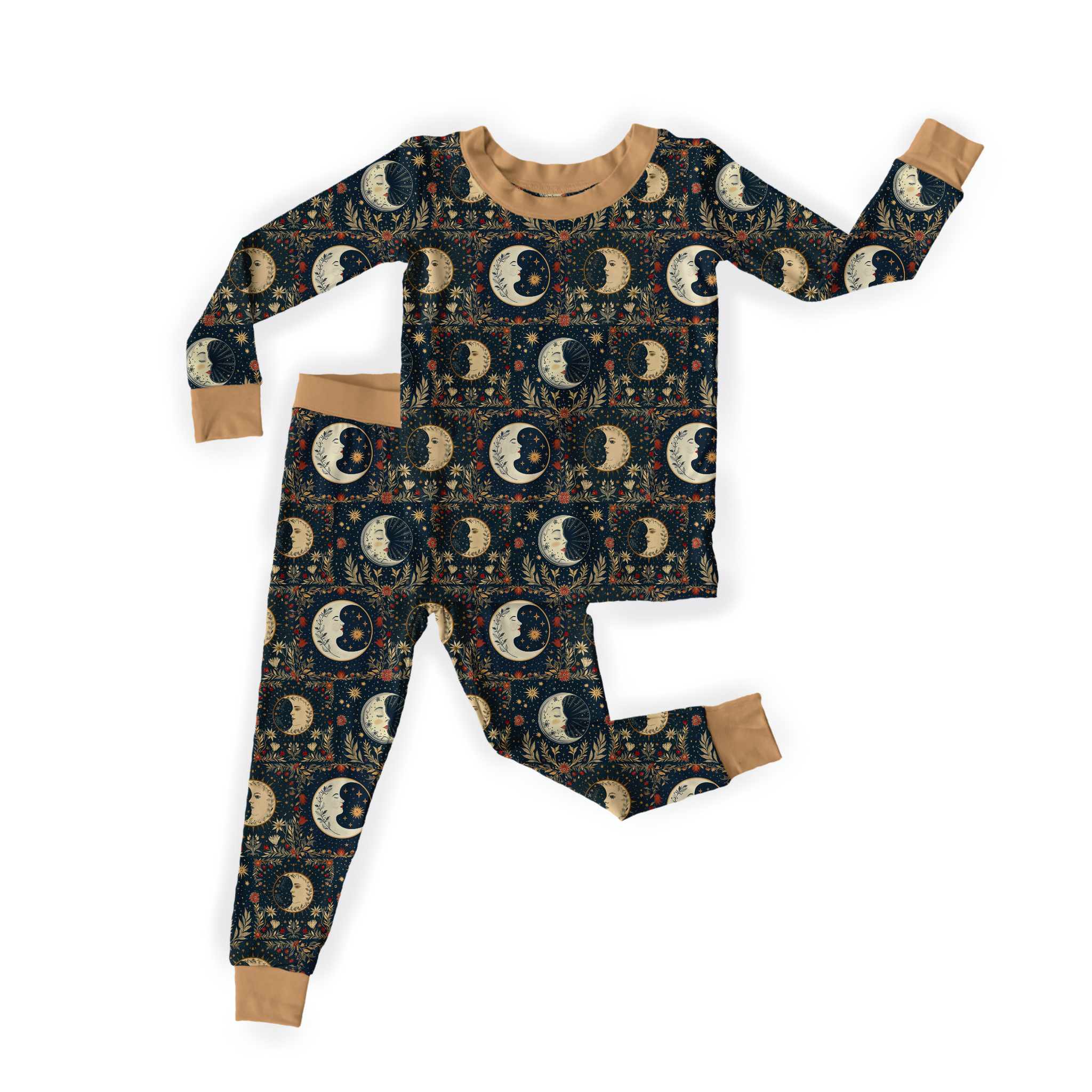 Kids' 2 Piece PJs in Boho Moons