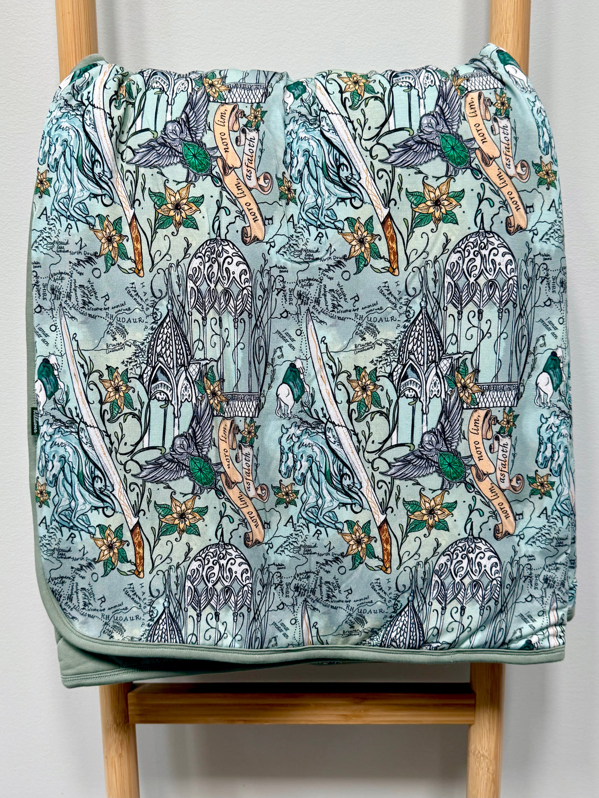 The Lord of the Rings™ Map of Rivendell™ Quilted Oversized Blanket