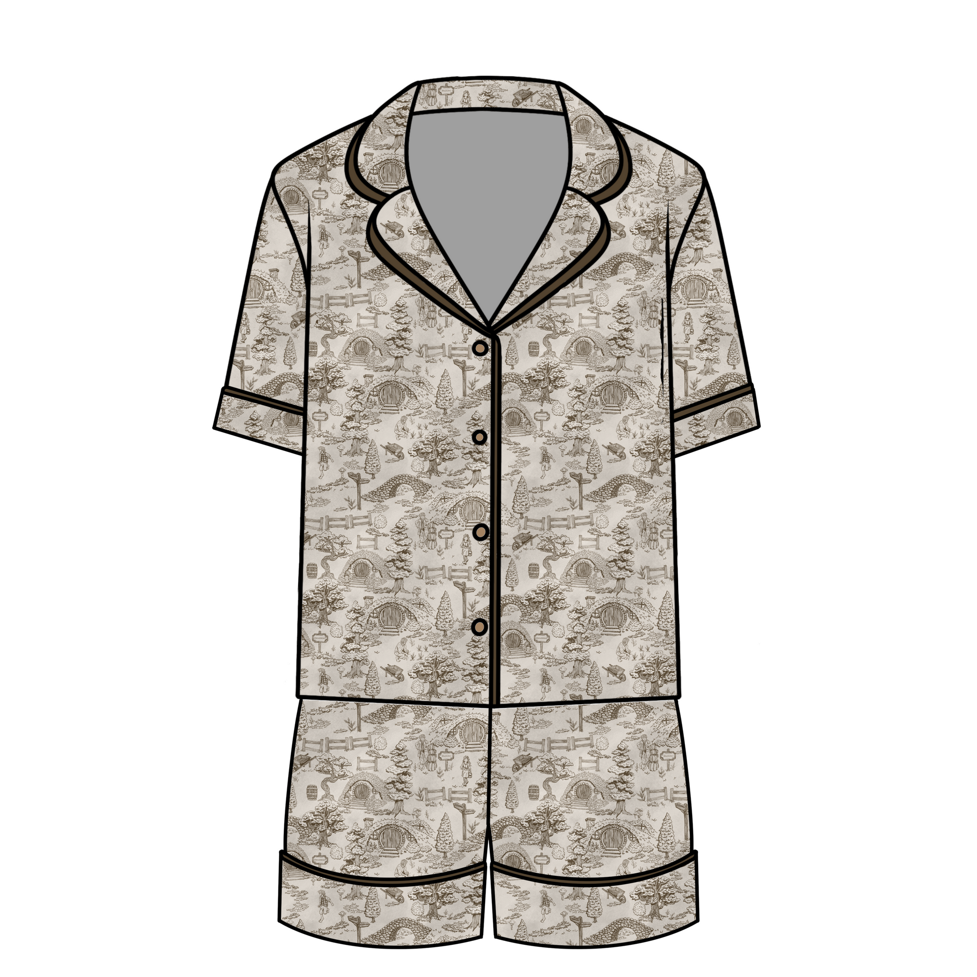 The Lord of the Rings™ Hobbiton™ Toile Women's Relaxed Short-Sleeve PJ Set