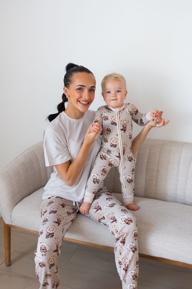 Chocolate Slonut Zip Romper