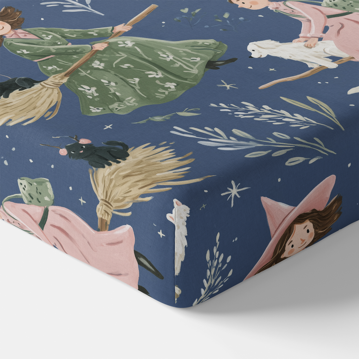 Familiar Flight Crib Sheet — product mockup