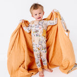 Quilted Oversized Blanket in Hundred Acre Storybook