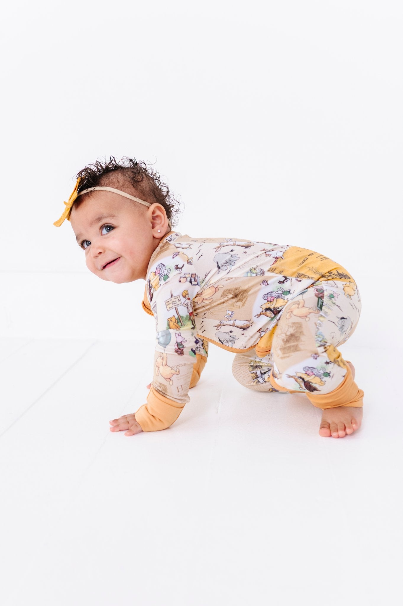 Zip Romper in Hundred Acre Storybook