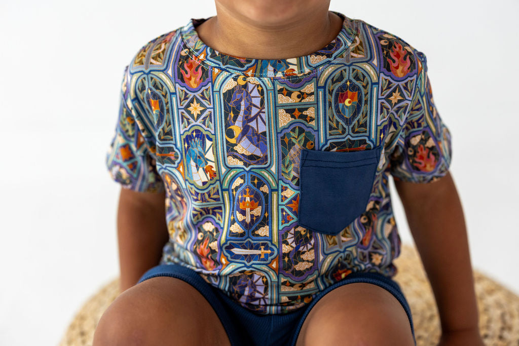 Knights Stained Glass Kids Short Set — lifestyle
