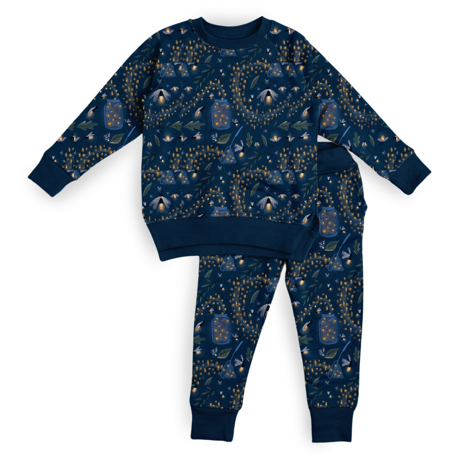 Lightning Catcher Kids' Jogger Set flat lay mockup
