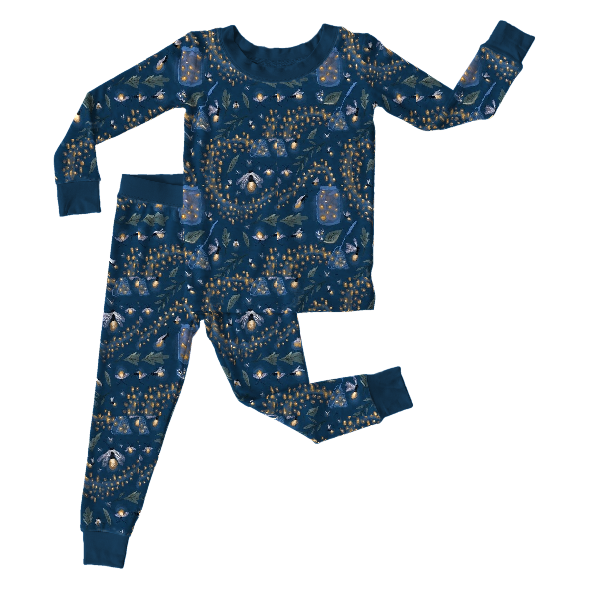 Lightning Catcher Two-Piece Pajama Set flat lay mockup