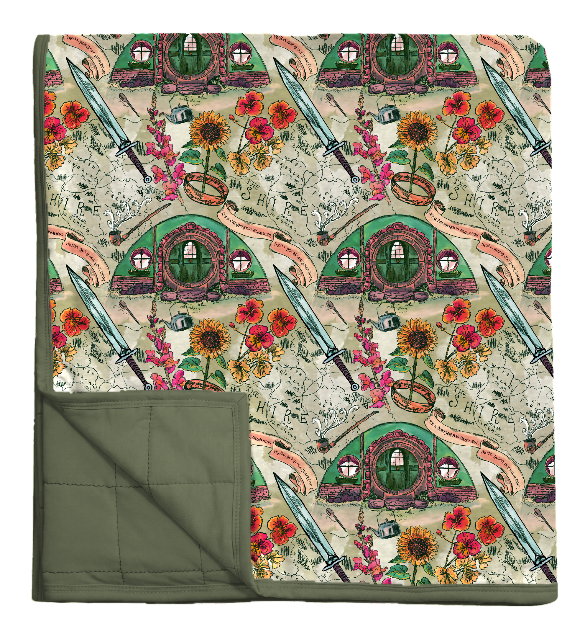 The Lord of the Rings™ Map of the Shire Quilted Oversized Blanket
