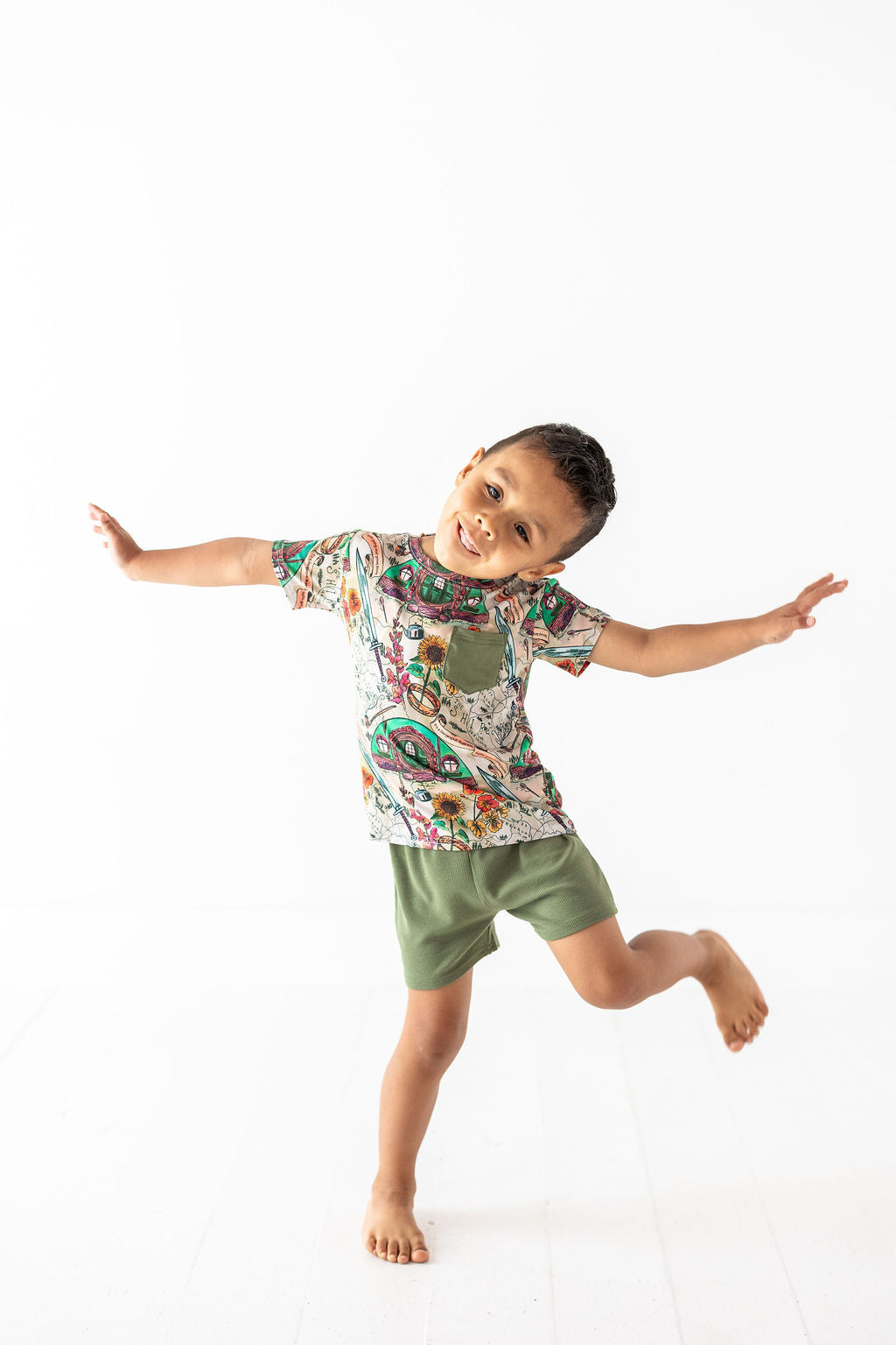 Shire In Bloom Kids Terry Short Set — lifestyle