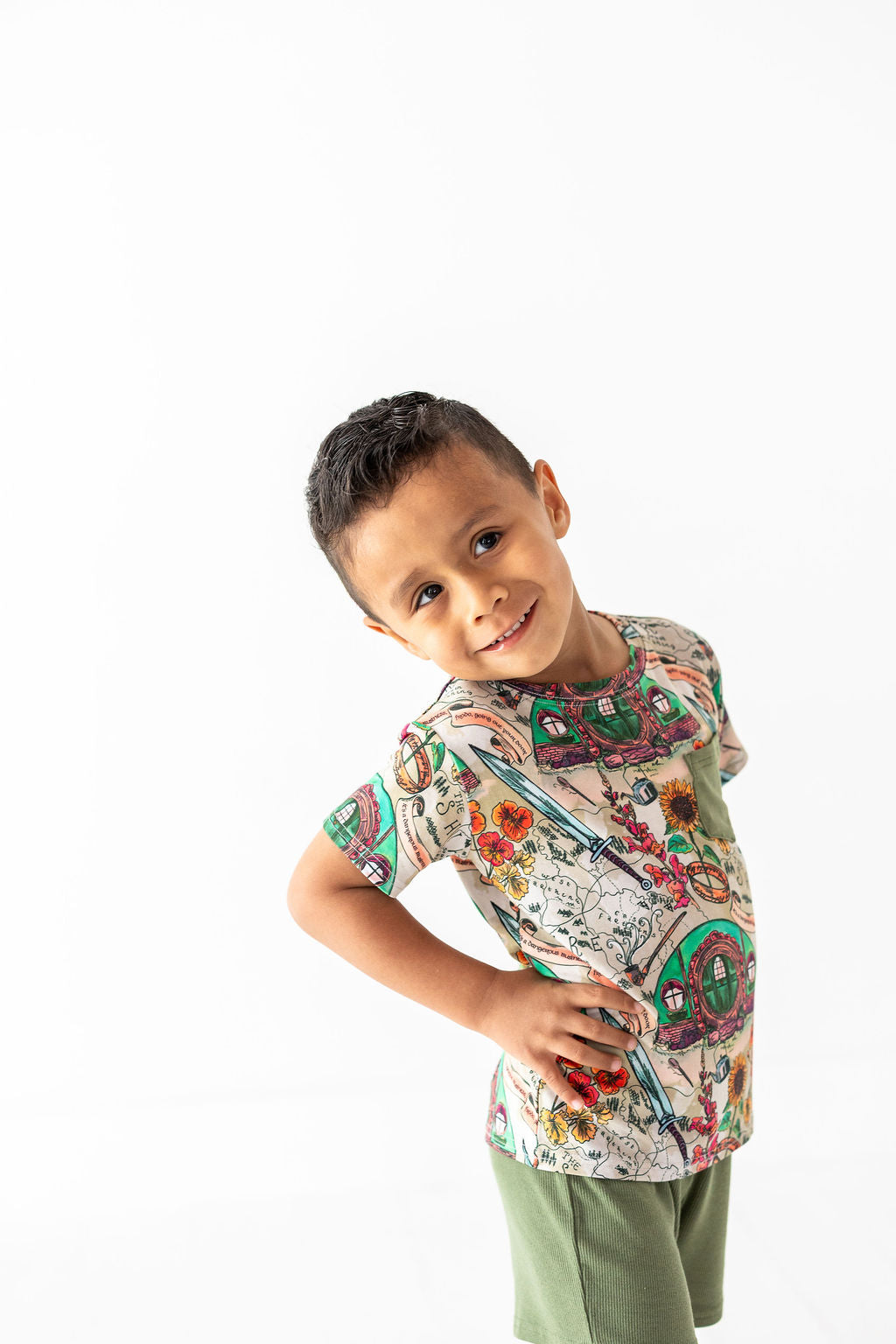 Shire In Bloom Kids Terry Short Set — lifestyle