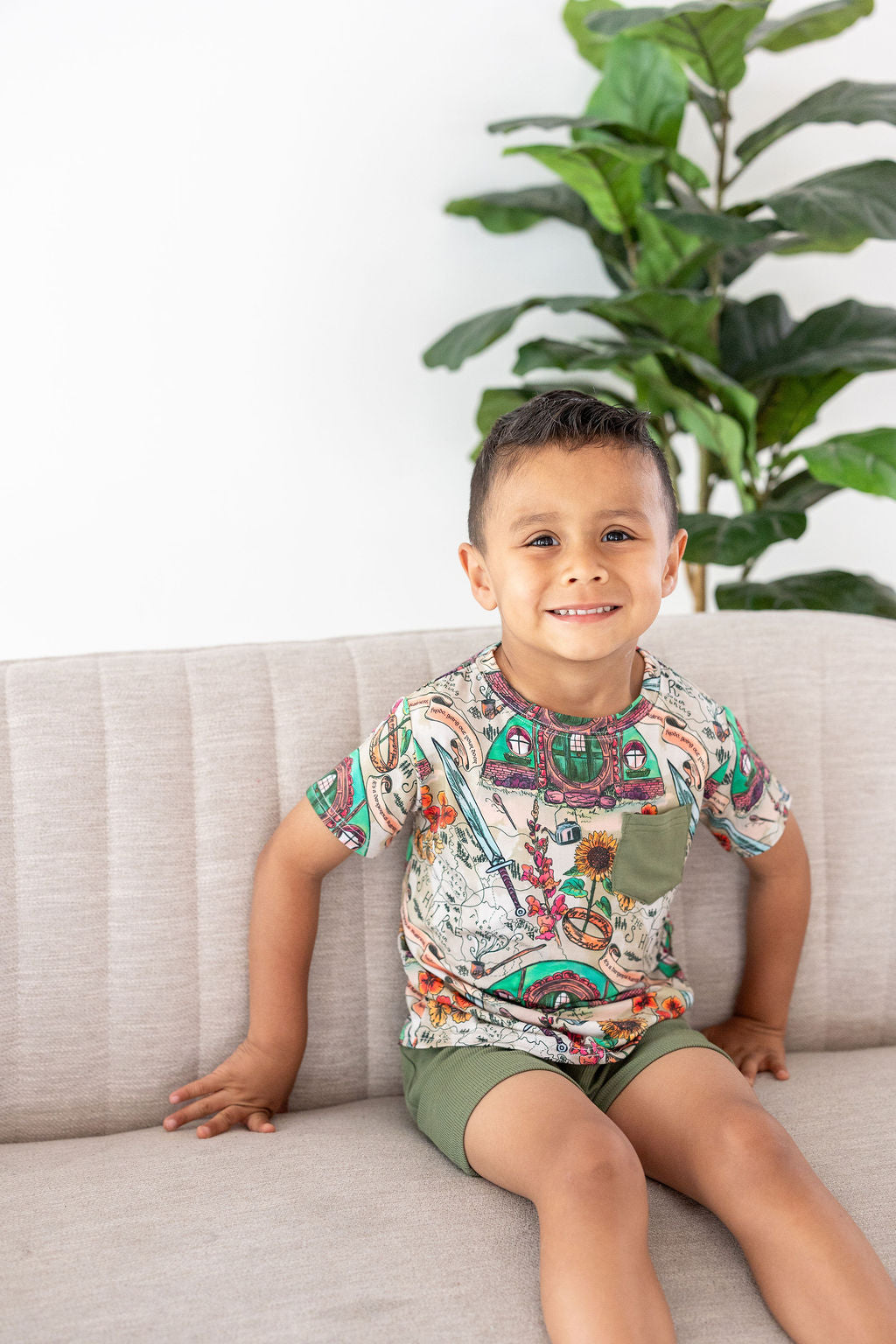 Shire In Bloom Kids Terry Short Set — lifestyle