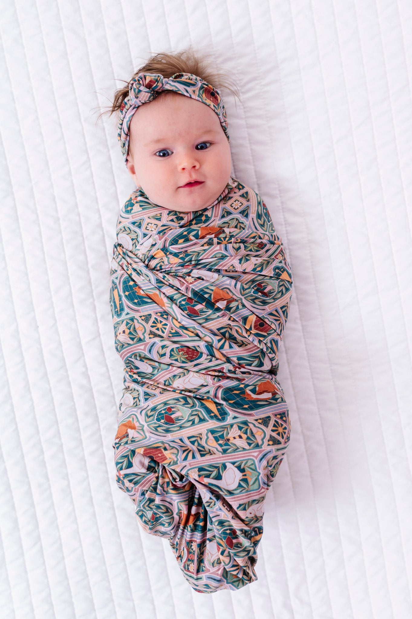 springtime stained glass swaddle set 3