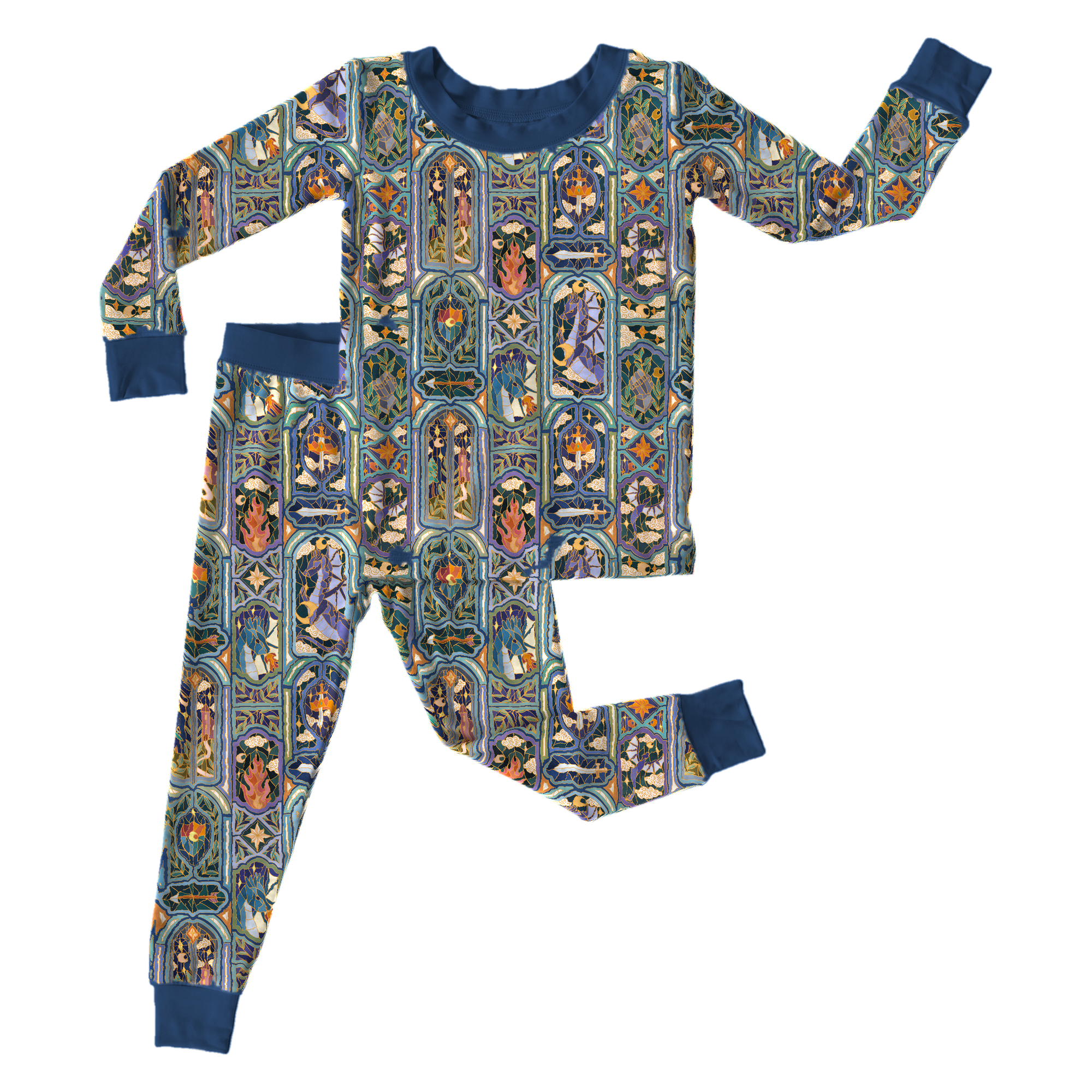 Knights Stained Glass Two-Piece Pajama Set product mock