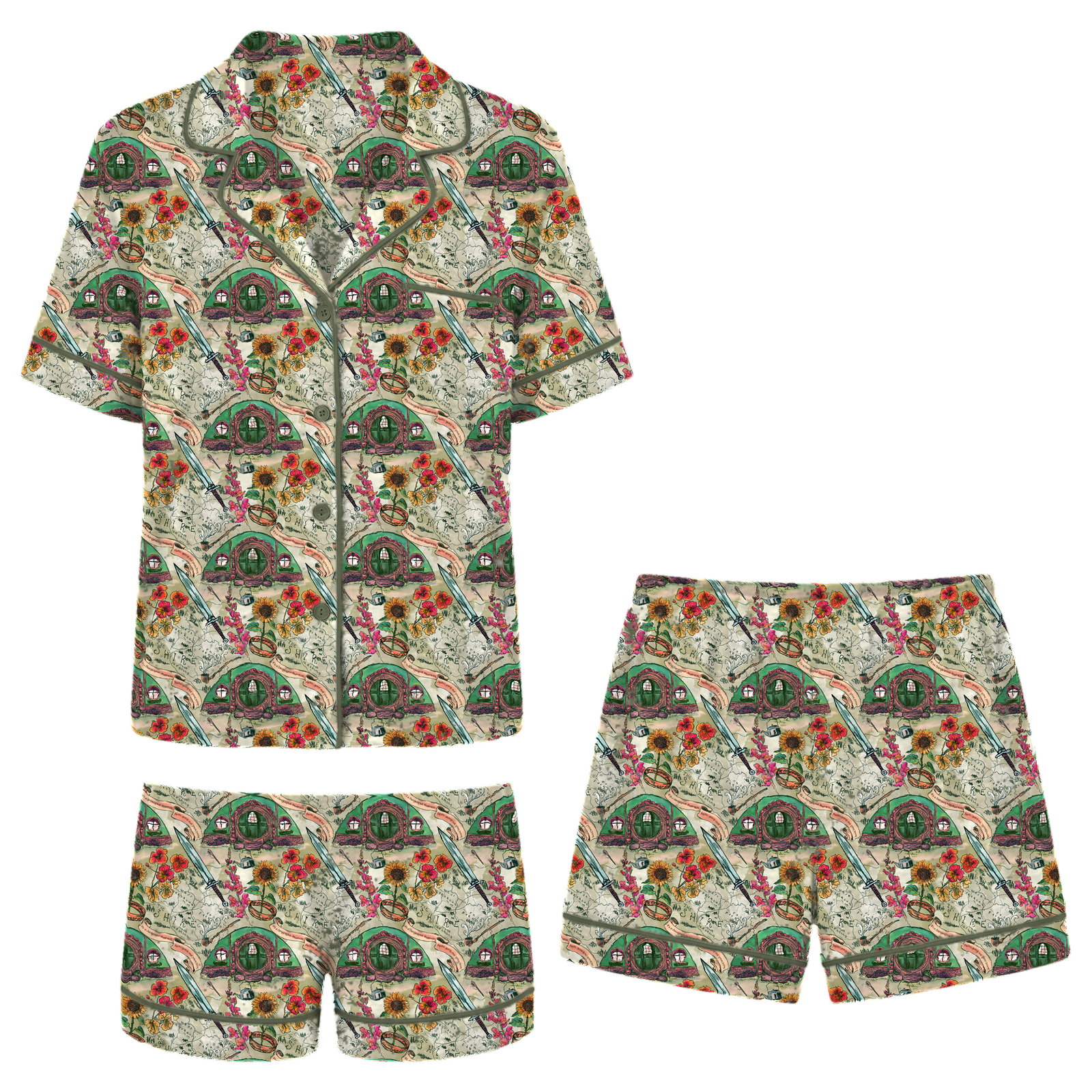 The Lord of the Rings™ Map of the Shire Women's Relaxed Short-Sleeve PJ Set