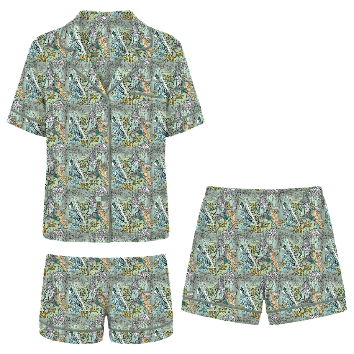 The Lord of the Rings™ Map of Rivendell™ Women's Relaxed Short-Sleeve PJ Set