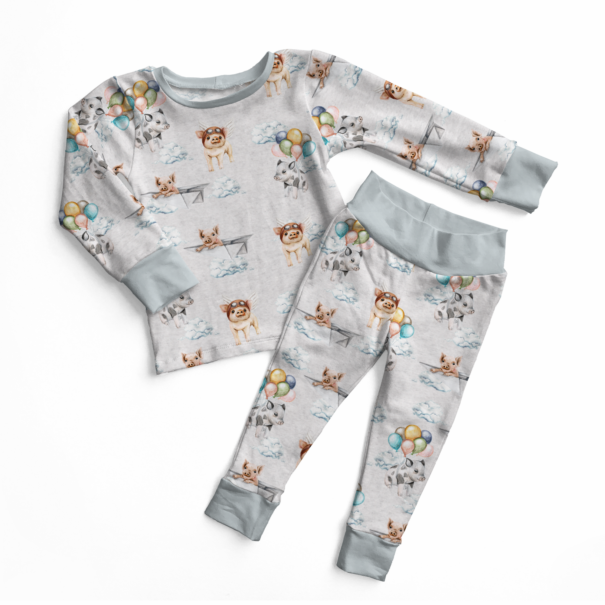 When Pigs Fly Two-Piece Pajama Set